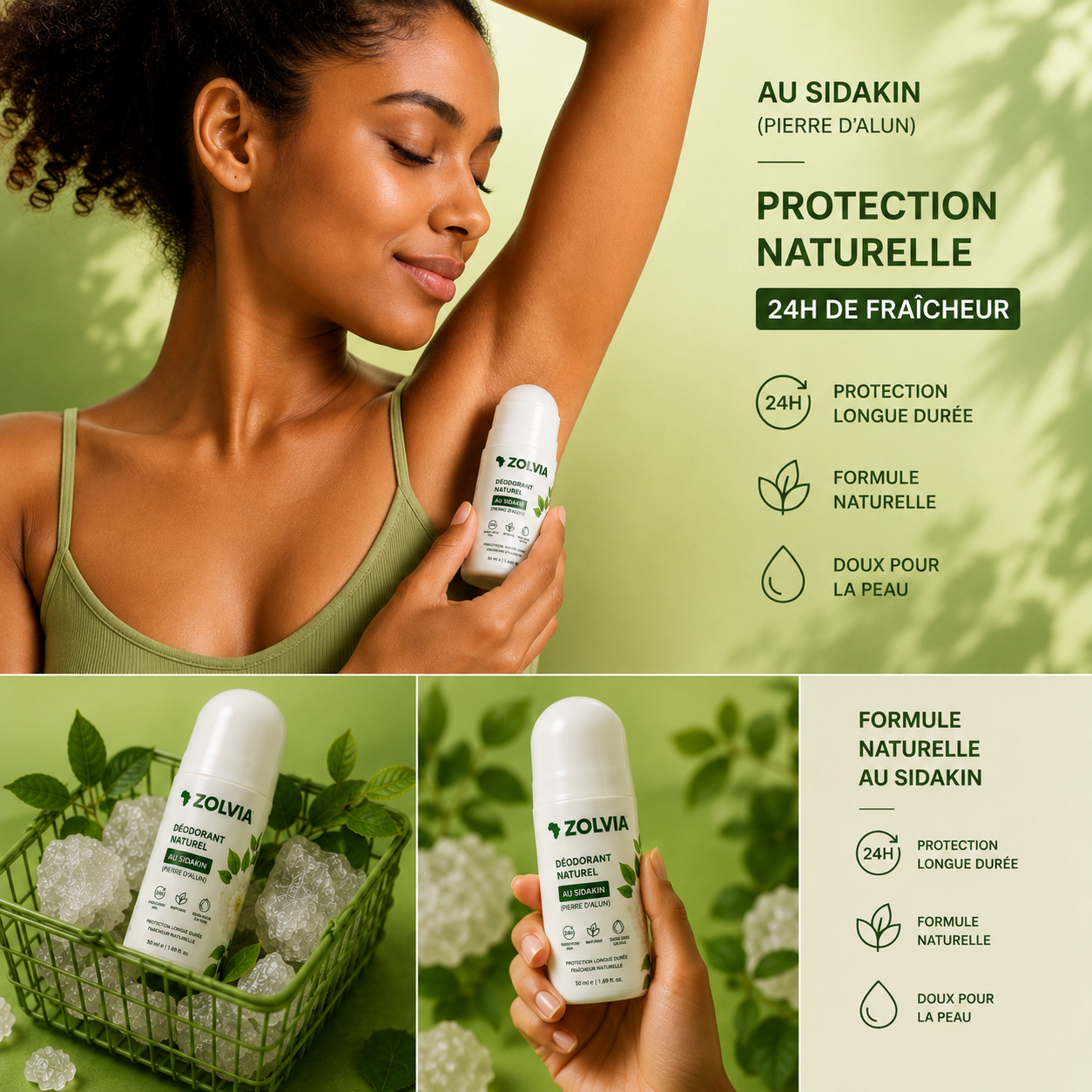 Déodorant naturel à base de Sidakin